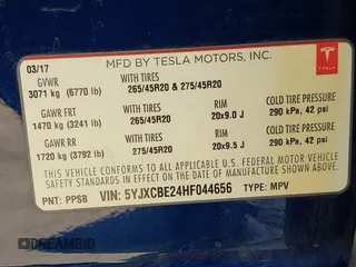 2017 Tesla Model X 90D z VIN 5YJXCBE24HF044656, wystawiony jako IAAI lot #40054420 z przebiegiem 137 621 mil mil oraz . Historia ofert i sprzedaży dostępna na DreamBid. Obrazek 9.