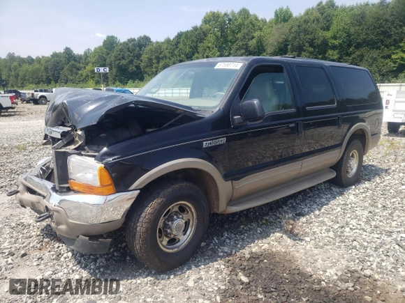 2000 Ford Excursion Limited with VIN 1FMNU42L1YEC61687, listed as a Copart auction lot 67590714 with 219,386 mi miles and Salvage title. Bid and sale history available at DreamBid. Image 1.