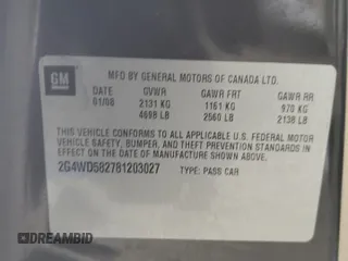 2008 Buick LaCrosse CXL with VIN 2G4WD582781203027, listed as a Copart auction lot 44278515 with 0 mi miles and Salvage Title. Bid and sale history available at carsss.com. Image 14.