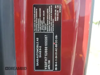 2006 Saab 9-3 Aero z VIN YS3FH71U666105587, wystawiony jako Copart lot #61289004 z przebiegiem 97 098 mil mil oraz Szkoda całkowita • Salvage title. Historia ofert i sprzedaży dostępna na DreamBid. Obrazek 12.