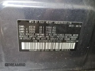 2015 Subaru Legacy Premium with VIN 4S3BNBC6XF3015697, listed as a Copart auction lot 54866525 with 71,341 mi miles and Clean Title. Bid and sale history available at DreamBid. Image 12.