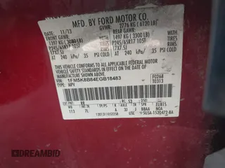 2014 Ford Explorer with VIN 1FM5K8B84EGB18483, listed as a IAAI auction lot 40592438 with 198,202 mi miles and . Bid and sale history available at carsss.com. Image 9.