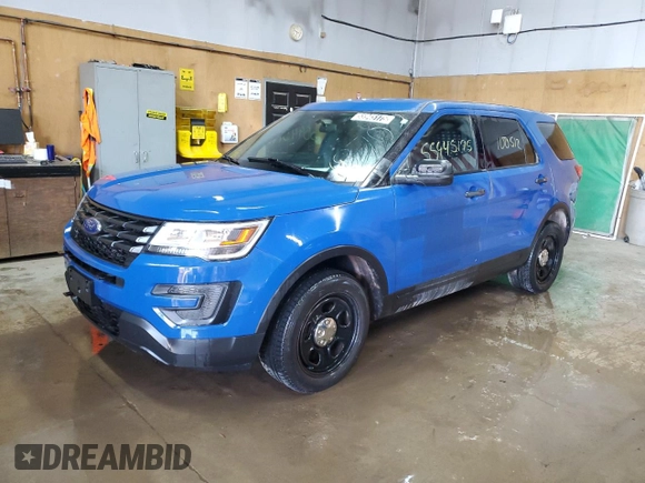 2019 Ford Police Interceptor Utility z VIN 1FM5K8AT1KGB15722, wystawiony jako Copart lot #55945175 z przebiegiem 100 512 mil mil oraz Czysty tytuł • Clean title. Historia ofert i sprzedaży dostępna na DreamBid. Obrazek 1.