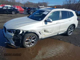 2023 BMW X3 xDrive30i with VIN 5UX53DP02P9P22066, listed as a IAAI auction lot 41843127 with 22,960 mi miles and . Bid and sale history available at DreamBid. Image 2.