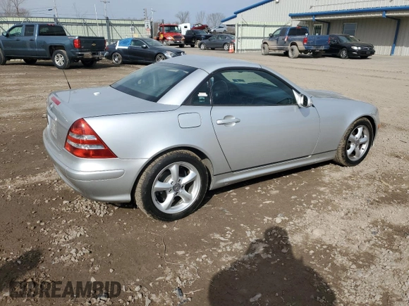 2003 Mercedes-Benz SLK 320 with VIN WDBKK65F83F290023, listed as a Copart auction lot 49598115 with 26,196 mi miles and Salvage title. Bid and sale history available at DreamBid. Image 3.