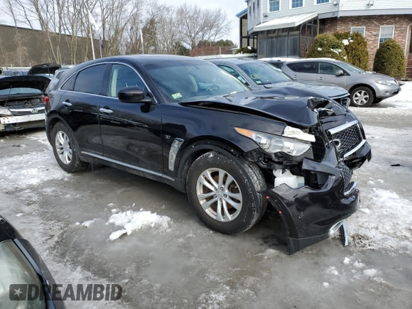 2017 Infiniti QX70 with VIN JN8CS1MW0HM411015, listed as a Copart auction lot 44016155 with Not Provided miles and Salvage Title. Bid and sale history available at carsss.com. Image 4.