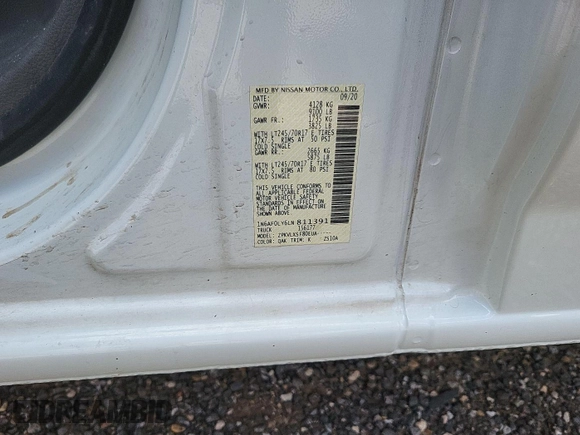 2020 Nissan NV S with VIN 1N6AF0LY6LN811391, listed as a IAAI auction lot 42511124 with 156,162 mi miles and . Bid and sale history available at DreamBid. Image 1.