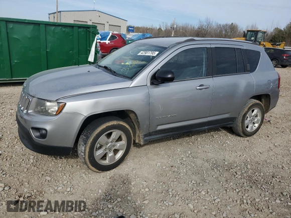 2015 Jeep Compass Sport with VIN 1C4NJCBA9FD104823, listed as a Copart auction lot 43799545 with 101,650 mi miles and Salvage Title. Bid and sale history available at carsss.com. Image 1.