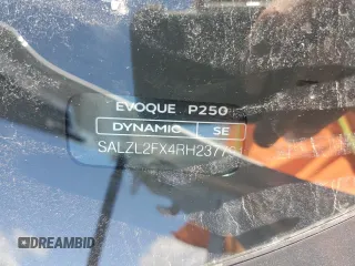2024 Land Rover Range Rover Evoque Dynamic SE z VIN SALZL2FX4RH237791, wystawiony jako Copart lot #56988965 z przebiegiem 10 359 mil mil oraz Czysty tytuł • Clean title. Historia ofert i sprzedaży dostępna na DreamBid. Obrazek 14.
