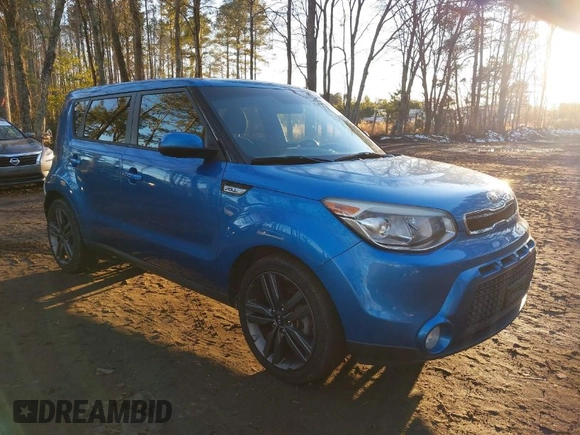 2015 Kia Soul + with VIN KNDJP3A51F7219979, listed as a IAAI auction lot 41306151 with 99,432 mi miles. Bid and sale history available at carsss.com. Image 1.
