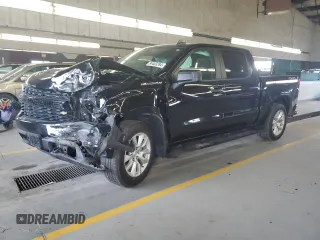 2021 Chevrolet Silverado 1500 Custom with VIN 1GCPYBEK3MZ120101, listed as a Copart auction lot 84403284 with 52,693 mi miles and Salvage Title. Bid and sale history available at DreamBid. Image 1.