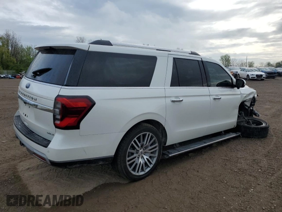 2022 Ford Expedition Max Limited with VIN 1FMJK2AT7NEA07536, listed as a Copart auction lot 56758515 with 52,955 mi miles and Non repairable. Bid and sale history available at DreamBid. Image 3.