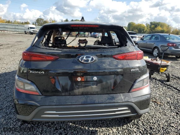 2023 Hyundai Kona Electric SE with VIN KM8K23AG5PU191977, listed as a Copart auction lot 77636504 with 0 mi miles and Salvage Title. Bid and sale history available at carsss.com. Image 6.