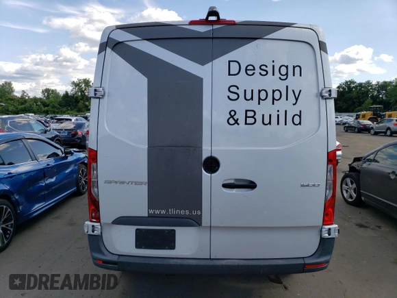 2020 Mercedes-Benz Sprinter Cargo with VIN W1W70BGYXLT025100, listed as a Copart auction lot 60259843 with 56,048 mi miles and . Bid and sale history available at carsss.com. Image 6.