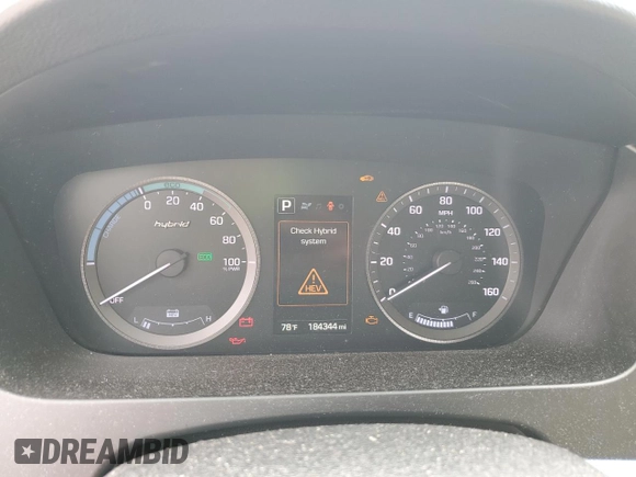 2017 Hyundai Sonata Hybrid SE with VIN KMHE24L36HA068947, listed as a Copart auction lot 54398025 with 184,344 mi miles and Clean Title. Bid and sale history available at carsss.com. Image 9.