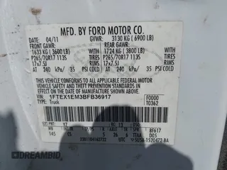 2011 Ford F-150 XL with VIN 1FTEX1EM3BFB36917, listed as a IAAI auction lot 42810657 with 233,059 mi miles and . Bid and sale history available at DreamBid. Image 9.