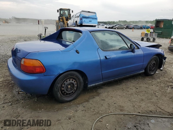 1993 Honda del Sol S with VIN JHMEG1146PS011400, listed as a Copart auction lot 51028714 with 269,282 mi miles and Salvage Title. Bid and sale history available at carsss.com. Image 3.