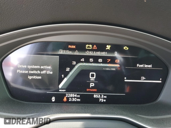 2023 Audi Q5 S line Premium Plus with VIN WA1EAAFY6P2097705, listed as a Copart auction lot 52345055 with 22,894 mi miles and Salvage title. Bid and sale history available at DreamBid. Image 9.