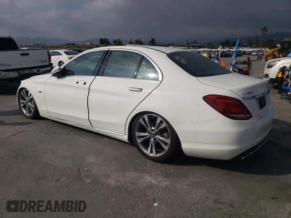 2018 Mercedes-Benz C 350e with VIN 55SWF4HB0JU260843, listed as a Copart auction lot 54781615 with 93,199 mi miles and Salvage title. Bid and sale history available at DreamBid. Image 2.