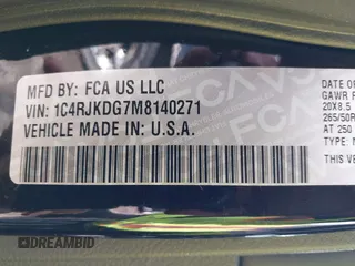 2021 Jeep Grand Cherokee Overland z VIN 1C4RJKDG7M8140271, wystawiony jako IAAI lot #41806329 z przebiegiem 39 160 mil mil oraz . Historia ofert i sprzedaży dostępna na DreamBid. Obrazek 9.