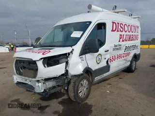 2022 Ford Transit Cargo with VIN 1FTBR1C80NKA05202, listed as a IAAI auction lot 41447583 with 75,302 mi miles and . Bid and sale history available at DreamBid. Image 2.
