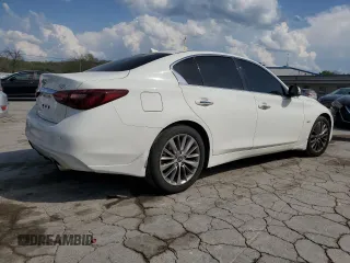 2019 Infiniti Q50 Luxe with VIN JN1EV7AR0KM552352, listed as a Copart auction lot 52812385 with 50,376 mi miles and Salvage Title. Bid and sale history available at carsss.com. Image 3.
