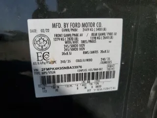 2022 Ford Edge Titanium с VIN 2FMPK4K95NBA33976, выставлен на аукционе Copart как лот 54392605 с пробегом 50 316 миль миль и Списание • Salvage title. История ставок и продаж доступна на DreamBid. Изображение 14.