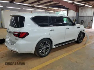 2019 Infiniti QX80 Luxe with VIN JN8AZ2NC0K9460111, listed as a Copart auction lot 53490725 with 148,061 mi miles and Salvage Title. Bid and sale history available at DreamBid. Image 3.