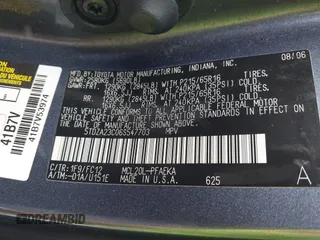 2006 Toyota Sienna CE z VIN 5TDZA23C06S547703, wystawiony jako IAAI lot #41973392 z przebiegiem 235 995 mil mil oraz . Historia ofert i sprzedaży dostępna na DreamBid. Obrazek 9.