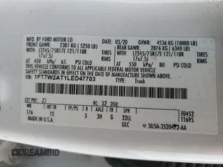 2020 Ford F-250 XL z VIN 1FT7W2AT1LED47703, wystawiony jako Copart lot #83115394 z przebiegiem 93 574 mil mil oraz Szkoda całkowita • Salvage title. Historia ofert i sprzedaży dostępna na DreamBid. Obrazek 13.