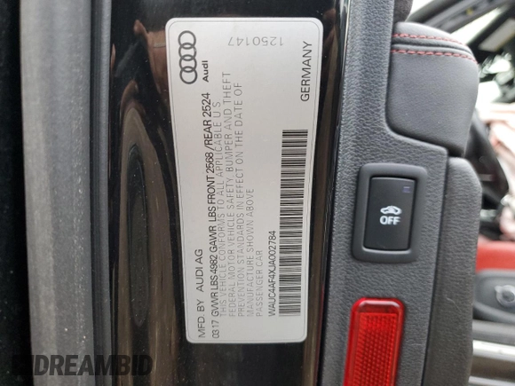 2018 Audi S4 Prestige with VIN WAUC4AF4XJA002784, listed as a Copart auction lot 78688164 with 101,962 mi miles and Clean Title. Bid and sale history available at carsss.com. Image 12.