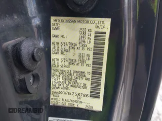 2014 Nissan Frontier SV with VIN 1N6AD0CU7EN758786, listed as a IAAI auction lot 42681649 with Not provided miles and . Bid and sale history available at DreamBid. Image 9.