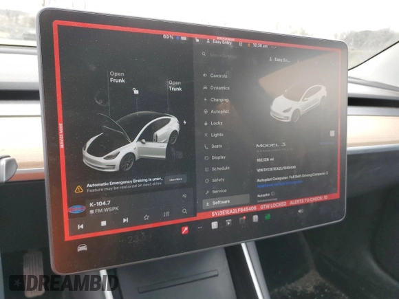 2020 Tesla Model 3 Standard Range Plus z VIN 5YJ3E1EA2LF645406, wystawiony jako Copart lot #52493395 z przebiegiem 102 126 mil mil oraz Szkoda całkowita • Salvage title. Historia ofert i sprzedaży dostępna na DreamBid. Obrazek 9.