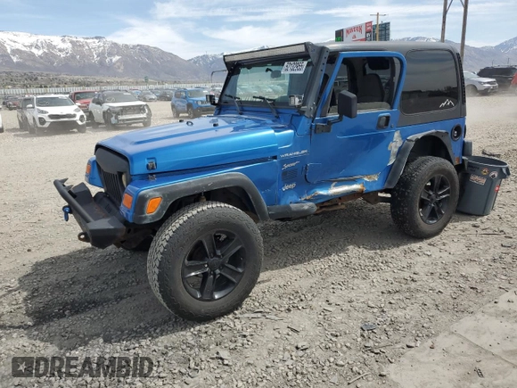 2002 Jeep Wrangler Sport with VIN 1J4FA49S32P762794, listed as a Copart auction lot 52132955 with 243,499 mi miles and Salvage Title. Bid and sale history available at carsss.com. Image 1.