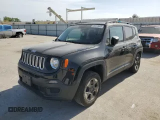 2017 Jeep Renegade Sport with VIN ZACCJBAB5HPG59588, listed as a Copart auction lot 56972645 with 104,442 mi miles and Salvage title. Bid and sale history available at DreamBid. Image 1.