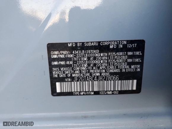 2018 Subaru Crosstrek Premium with VIN JF2GTABC4JH278066, listed as a Copart auction lot 85459704 with NaN miles and Salvage Title. Bid and sale history available at carsss.com. Image 14.