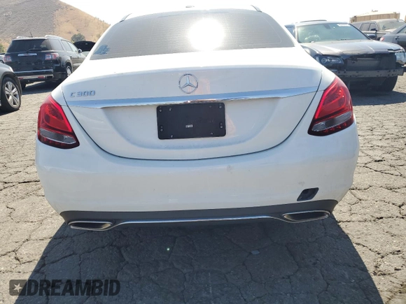 2018 Mercedes-Benz C 300 with VIN 55SWF4JBXJU240593, listed as a Copart auction lot 63388565 with 85,200 mi miles and Salvage title. Bid and sale history available at DreamBid. Image 6.