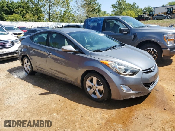 2013 Hyundai Elantra GLS with VIN 5NPDH4AE6DH374729, listed as a Copart auction lot 65541973 with 105,181 mi miles and Salvage title. Bid and sale history available at DreamBid. Image 4.