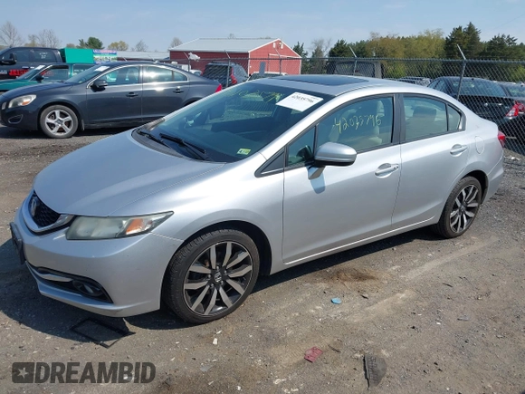 2015 Honda Civic Sedan EX-L with VIN 19XFB2F91FE055109, listed as a IAAI auction lot 42035796 with 199,557 mi miles. Bid and sale history available at carsss.com. Image 17.