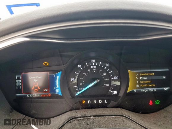 2020 Ford Fusion SE with VIN 3FA6P0LU5LR104854, listed as a Copart auction lot 57172725 with 47,470 mi miles and Salvage title. Bid and sale history available at DreamBid. Image 9.