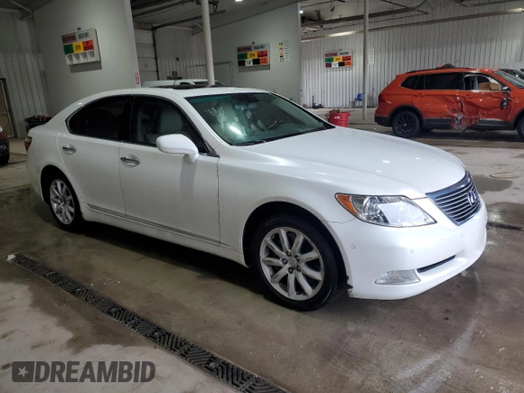 2009 Lexus LS 460 with VIN JTHCL46F695002017, listed as a Copart auction lot 50316845 with 155,715 mi miles and Salvage Title. Bid and sale history available at DreamBid. Image 4.
