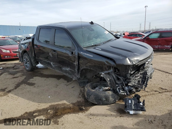 2022 Chevrolet Silverado 1500 RST with VIN 1GCUDEET6NZ599205, listed as a Copart auction lot 42735645 with Not Provided miles and Clean Title. Bid and sale history available at DreamBid. Image 4.