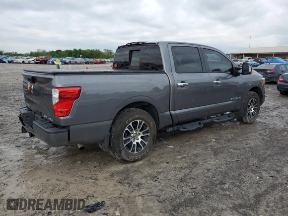 2021 Nissan Titan SV with VIN 1N6AA1ED8MN534176, listed as a Copart auction lot 54574785 with 25,360 mi miles and Salvage title. Bid and sale history available at DreamBid. Image 3.