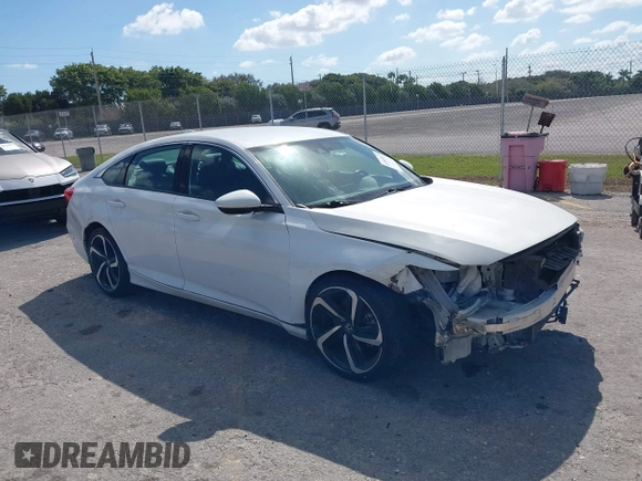 2018 Honda Accord Sedan Sport 1.5T with VIN 1HGCV1F34JA244172, listed as a IAAI auction lot 41589367 with 81,605 mi miles. Bid and sale history available at carsss.com. Image 1.