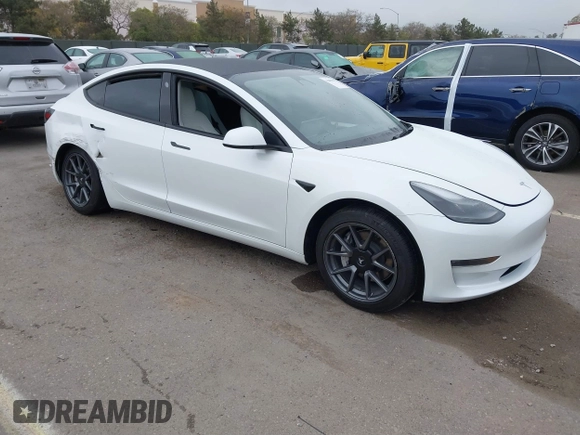 2023 Tesla Model 3 with VIN 5YJ3E1EA5PF505856, listed as a IAAI auction lot 41885837 with 28,206 mi miles and . Bid and sale history available at carsss.com. Image 1.
