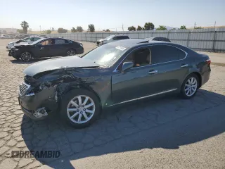 2007 Lexus LS 460 with VIN JTHBL46F275044449, listed as a Copart auction lot 59719565 with 127,836 mi miles and Salvage title. Bid and sale history available at DreamBid. Image 1.