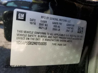 2017 Cadillac CTS RWD with VIN 1G6AP5SX2H0150035, listed as a Copart auction lot 75330874 with 74,582 mi miles and Salvage title. Bid and sale history available at DreamBid. Image 12.