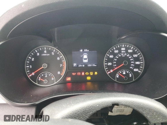 2019 Kia Optima LX with VIN 5XXGT4L31KG369860, listed as a Copart auction lot 45542435 with 126,119 mi miles and Salvage Title. Bid and sale history available at carsss.com. Image 9.