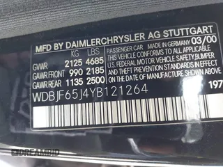 2000 Mercedes-Benz E 320 with VIN WDBJF65J4YB121264, listed as a IAAI auction lot 42245628 with 231,799 mi miles and . Bid and sale history available at DreamBid. Image 9.