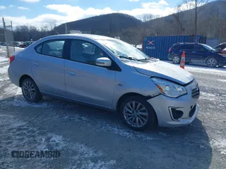 2019 Mitsubishi Mirage G4 SE with VIN ML32F4FJ4KHF11378, listed as a IAAI auction lot 41632278 with 63,395 mi miles. Bid and sale history available at carsss.com. Image 1.